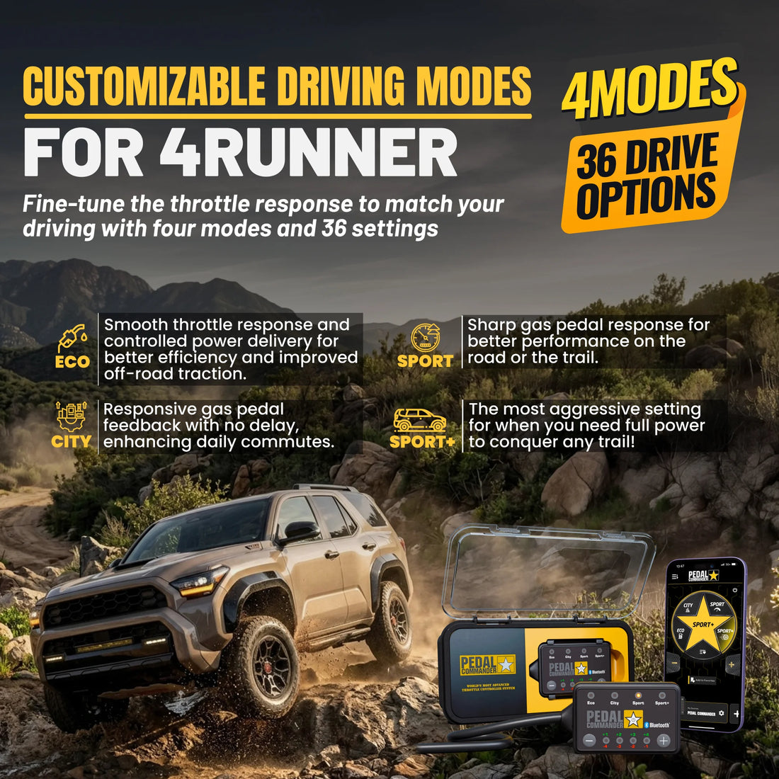 Pedal Commander® for 4runner 4 modes 36 drive options