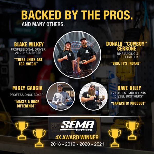 Merchant Pedal Commander PC19 won four times SEMA in 2018, 2019, 2020 and 2021; lots of pros are supporting the product also